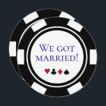Blue Vegas Bruiloft Elopement Aankondiging Poker<br><div class="desc">Vertroebel je vrienden en familie door ze deze blauwe,  zwarte en witte pokerchip te sturen huwelijkspeldingsaankondigingen en / of feestuitnodigingen. Ze wachten er reikhalzend op om met u mee te gaan naar deze leuke receptie.</div>