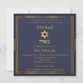 Blue Velvet Bar Mitzvah Invitation Kaart (Achterkant)