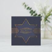 Blue Velvet Bar Mitzvah Invitation Kaart (Staand voorkant)