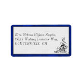 Blue Velvet, Black Flourish Wedding Etiket (Voorkant)