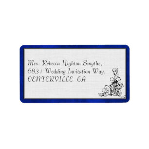 Blue Velvet, Black Flourish Wedding Etiket