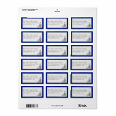 Blue Velvet, Black Flourish Wedding Etiket (Full Sheet)