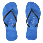 Blue Velvet Monogram Teenslippers (Voetbed)