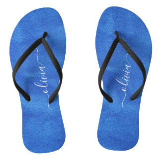 Blue Velvet Monogram Teenslippers