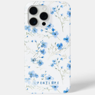 Blue Vergeet me niet gepersonaliseerde iPhone case