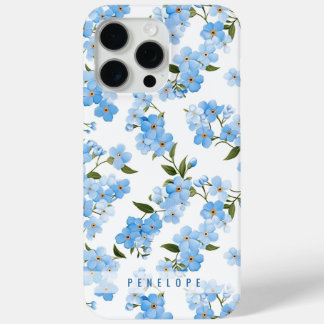 Blue Vergeet me niet gepersonaliseerde iPhone case