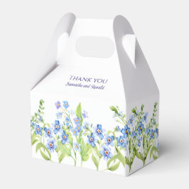 Blue Vergeet me niet Waterverf bruiloft Dank je we Bedankdoosjes