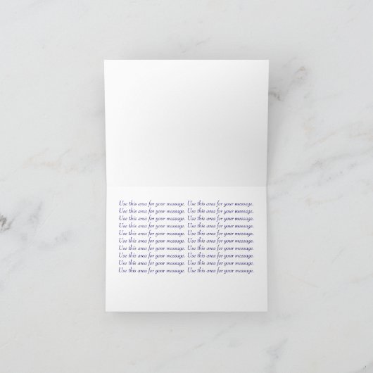 Blue Vergeet me niet Waterverf bruiloft Dank je we Bedankkaart (Binnen)