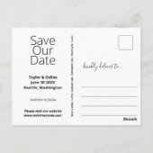 Blue Verget Me Nietjes Bewaar de Datum Briefkaart (Achterkant)