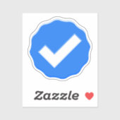 Blue Verified Check Waterdichte Vinyl Sticker (Vel)
