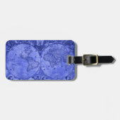 Blue Version Antiek Wereldkaart J Blaeu 1664 Bagagelabel (Voorkant horizontaal)