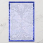 Blue Version Antiek Wereldkaart J Blaeu 1664 Briefpapier (Voorkant)