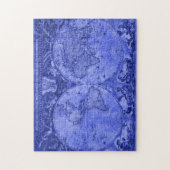 Blue Version Antiek Wereldkaart J Blaeu 1664 Legpuzzel (Verticaal)