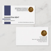 Blue Vertical Column Stripe Recrugement Consultant Visitekaartje (Voorkant / Achterkant)