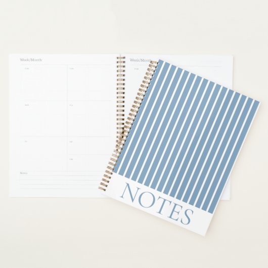 Blue Vertical Stripe Modern Minimalist Planner (Display)