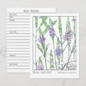 Blue Vervain Materia Medica Herbal Study Kaart (Voorkant / Achterkant)