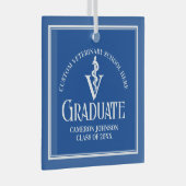 Blue Veterinary School Afstuderen Kerst Glas Ornament (Voorkant Rechts)