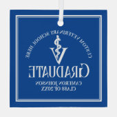 Blue Veterinary School Afstuderen Kerst Glas Ornament (Achterkant)