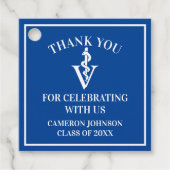 Blue Veterinary School Custom Graduation Party Bedankjes Labels (Voorkant)
