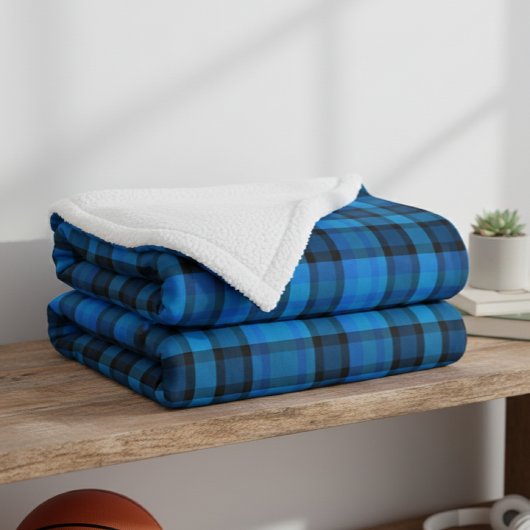 Blue Vichy Check Polar Fleece Blanket Deken