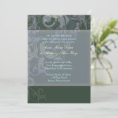 Blue Victoria Wedding Uitnodiging (Staand voorkant)