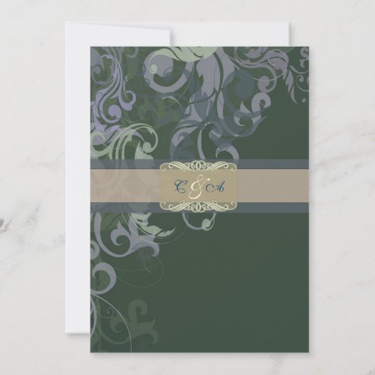 Blue Victoria Wedding Uitnodiging (Achterkant)