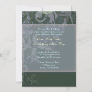 Blue Victoria Wedding Uitnodiging