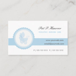 Blue Victoriaans Baby Stroller Carriage Vierkante Visitekaartje