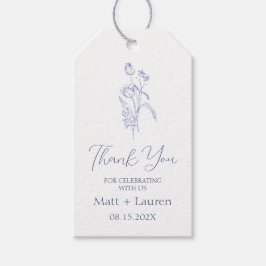 Blue Victoriaans Floral Wedding Gift Labels Cadeaulabel