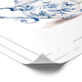 Blue Victoriaans Garden Vrijgezellenfeest Tea Gast Poster (Hoek)