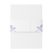 Blue Victoriaans Wedding Invitation Belly Band Uitnodigingen Wikkel (Achterkant Voorbeeld)