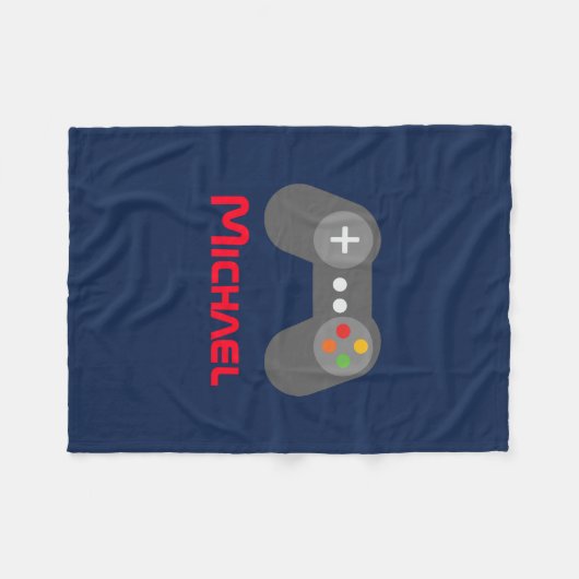 Blue Video Game Controller Fleece Deken (Voorkant (Horizontaal))