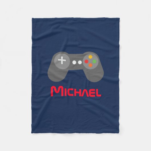 Blue Video Game Controller Fleece Deken (Voorkant)