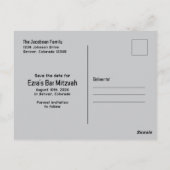 Blue Video Game Gamer Bar Mitzvah Sla de datum op Briefkaart (Achterkant)