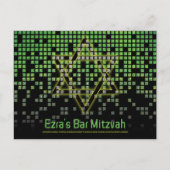 Blue Video Game Gamer Bar Mitzvah Sla de datum op Briefkaart (Voorkant)