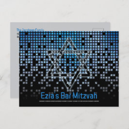Blue Video Game Gamer Bar Mitzvah Sla de datum op Briefkaart