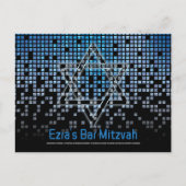 Blue Video Game Gamer Bar Mitzvah Sla de datum op Briefkaart (Voorkant)