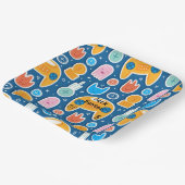 Blue Video Game Pattern Personalized Birthday Papieren Bordje (Gebogen)