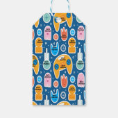 Blue Video Game Thame-naam op maat Cadeaulabel (Achterkant)