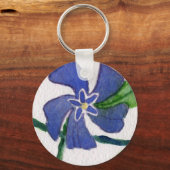 "Blue Vinca" Floral Sleutelhanger (Voorkant)