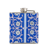 Blue Vine Flower Monogram Flaski Heupfles (Achterkant)