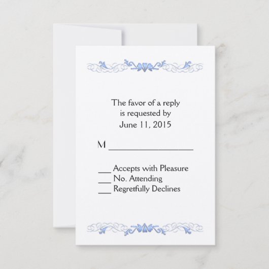 Blue Vine RSVP Kaartje (Voorkant)