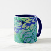 Blue Vine Wave 11oz Mok (Voorkant rechts)