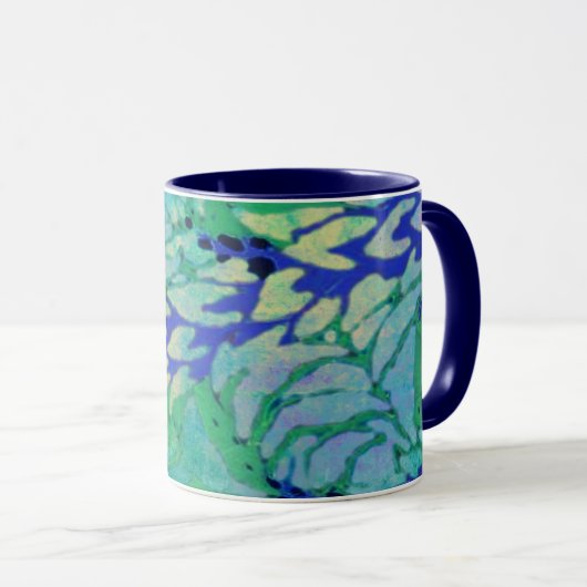 Blue Vine Wave 11oz Mok (Voorkant rechts)