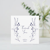 Blue Vines & Flowers Vrijgezellenfeest Dank u kaar Kaart (Staand voorkant)