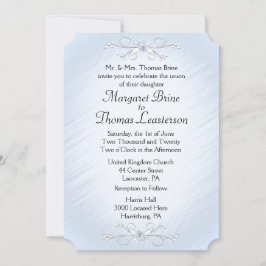 Blue Vines Wedding Invitations 5 x 7 inch Kaart
