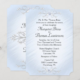 Blue Vines Wedding Invitations 5 x 7 inch Kaart