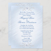 Blue Vines Wedding Invitations Kaart (Voorkant / Achterkant)