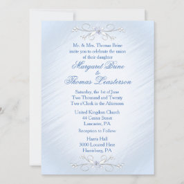Blue Vines Wedding Invitations Kaart