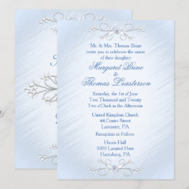 Blue Vines Wedding Invitations Kaart